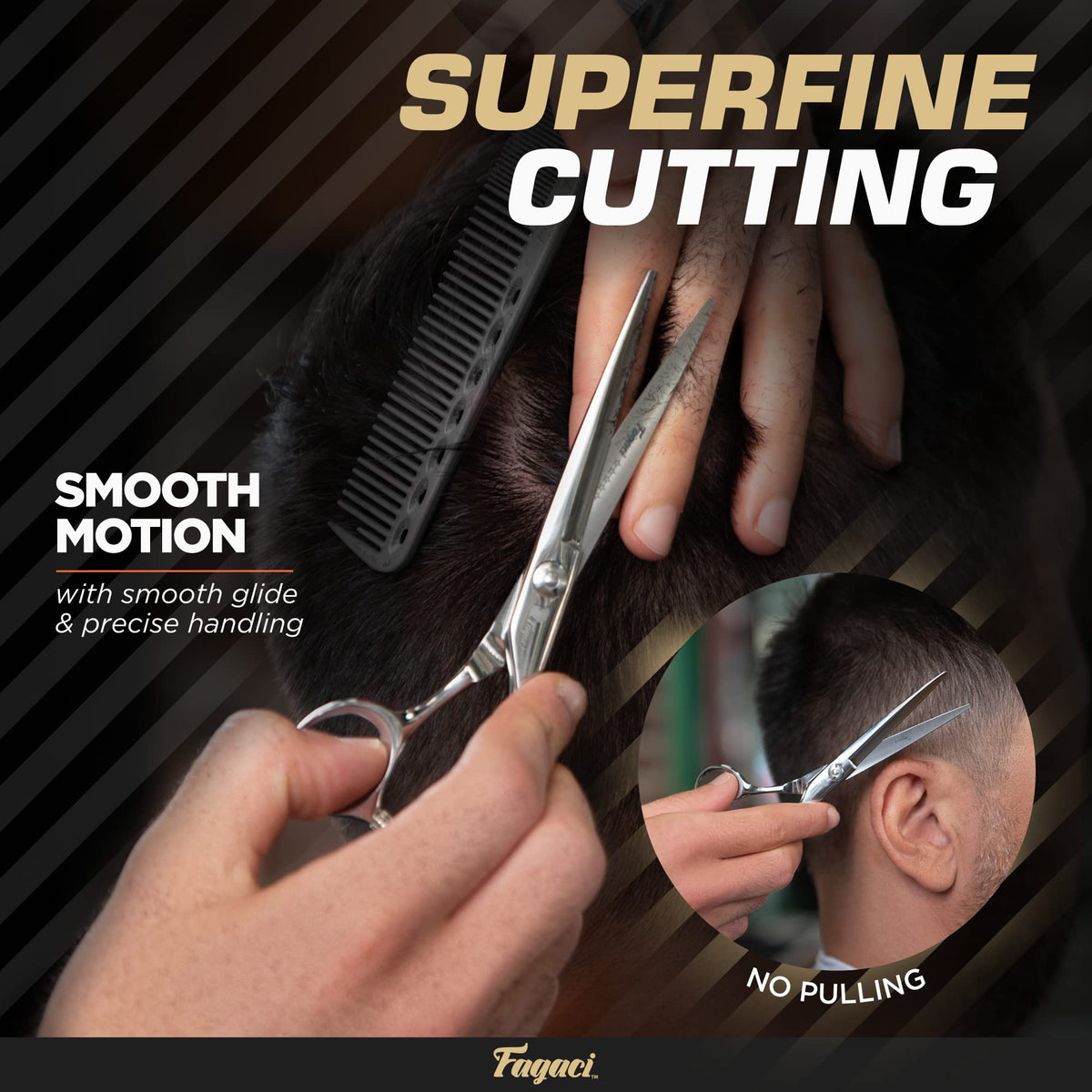 Fagaci close-up of blade edge displaying razor-sharp cutting benefit