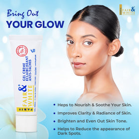 FAIR & WHITE gel texture close-up highlighting lightweight, fast-absorbing feel
