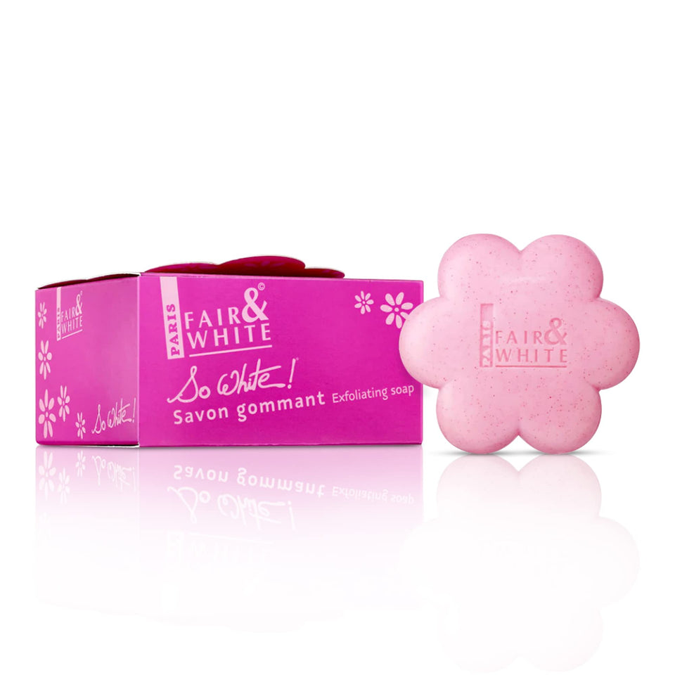 Fair & White front packaging showing the 200g brightening soap, clear product benefit
