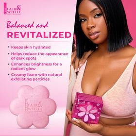 Fair & White creamy lather on hand demonstrating smooth foaming and cleansing benefit