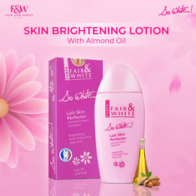 FAIR & WHITE close-up of lotion texture highlighting silky absorption and moisturizing benefit