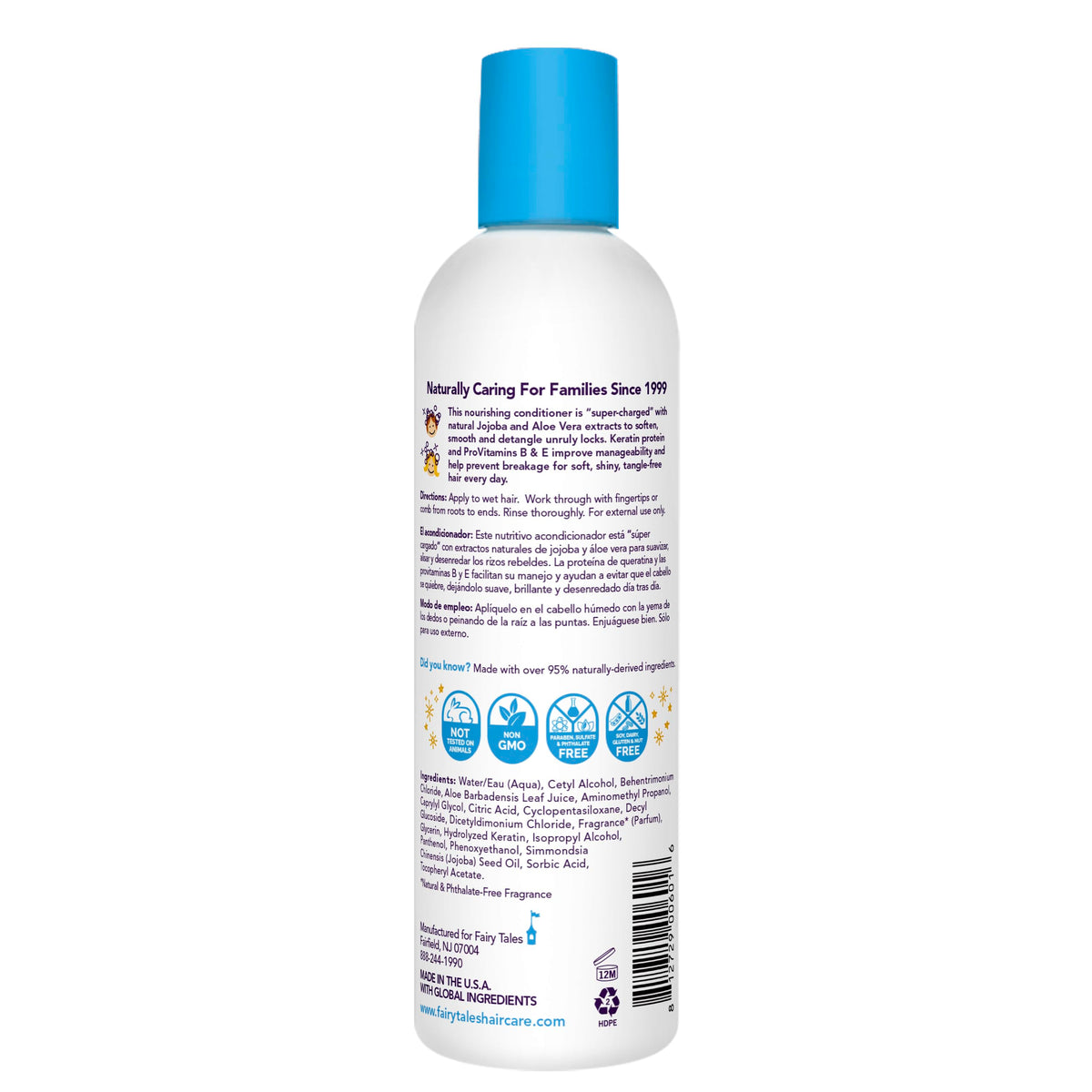 Fairy Tales ingredient label close-up highlighting clean, allergen-free formula