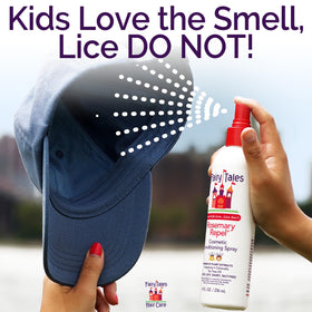 Fairy Tales conditioning spray used on child hair illustrating easy detangling benefit