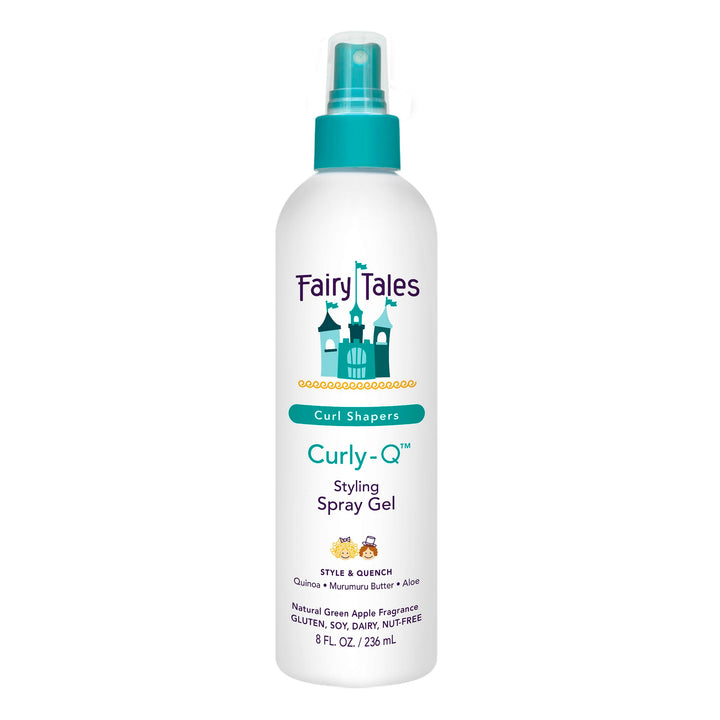 Fairy Tales Curly Q front packaging showing bottle and label, clear family-friendly benefit