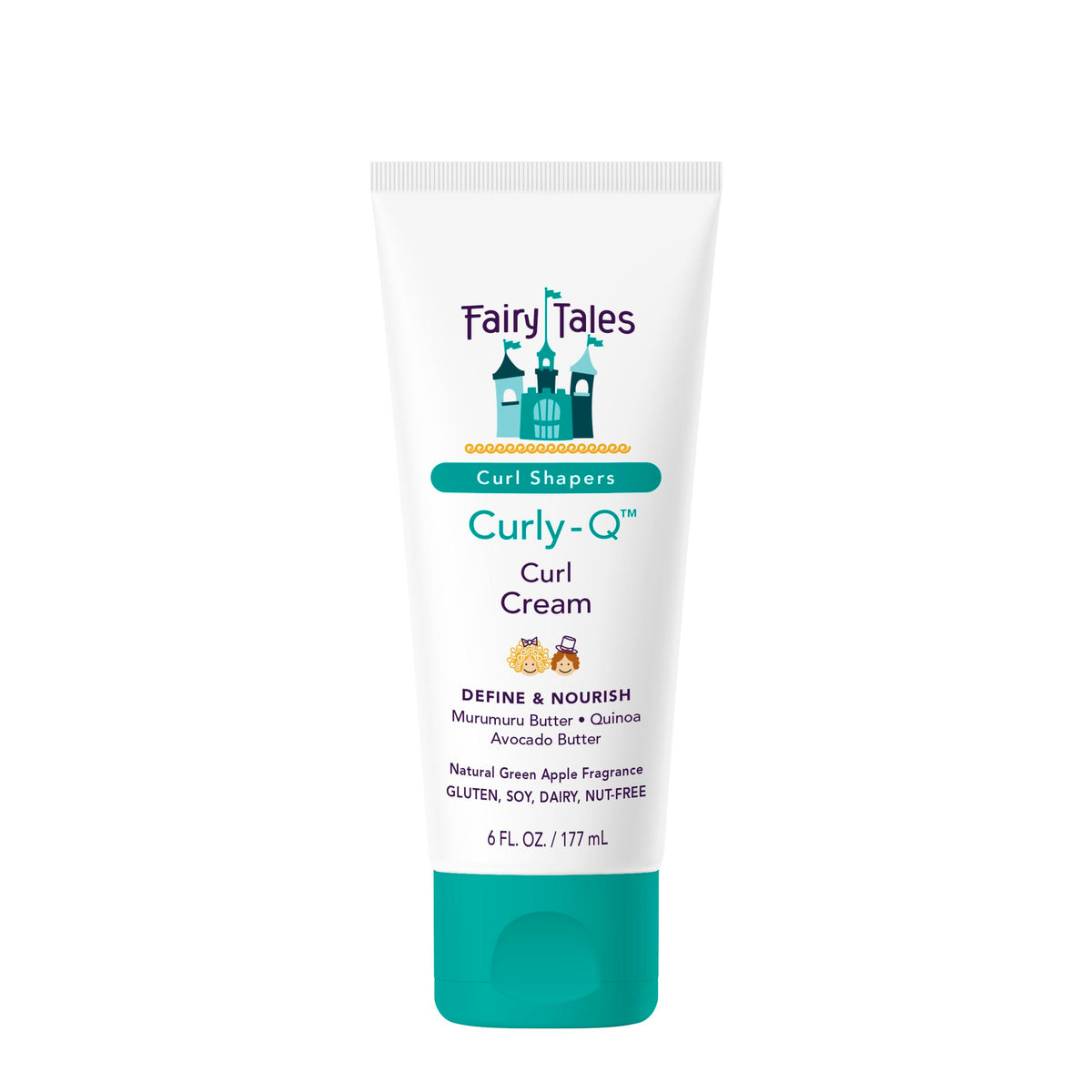 Fairy Tales Curly Q front packaging showing 6 oz tube and label benefits