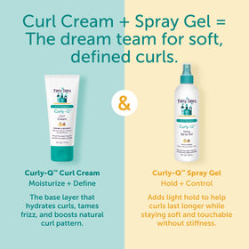 Fairy Tales Curly Q on bathroom counter with child enjoying apple scent