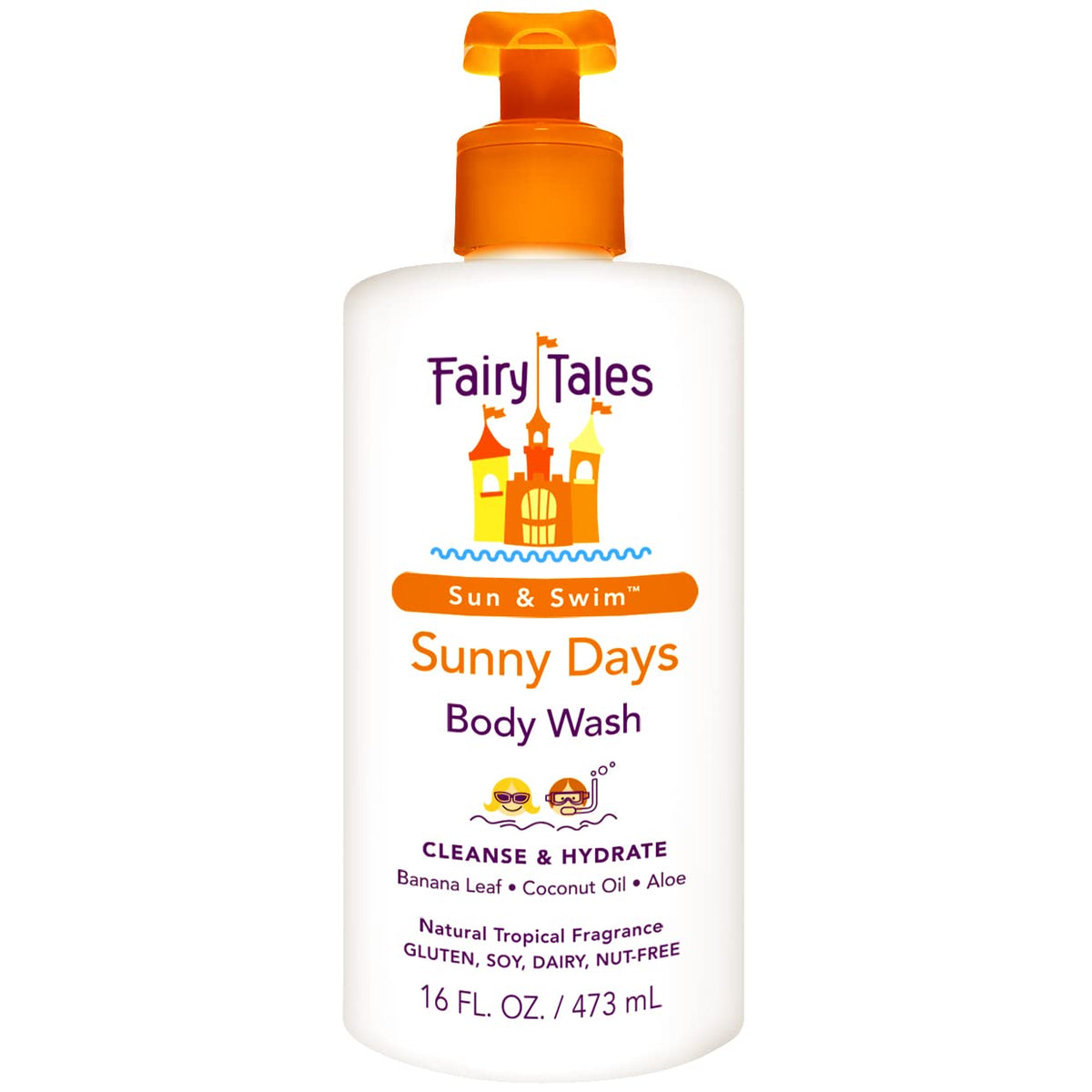 Fairy Tales front bottle showing label and tropical scent benefits