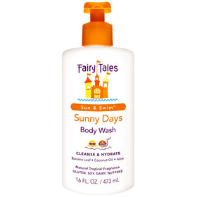 Fairy Tales front bottle showing label and tropical scent benefits