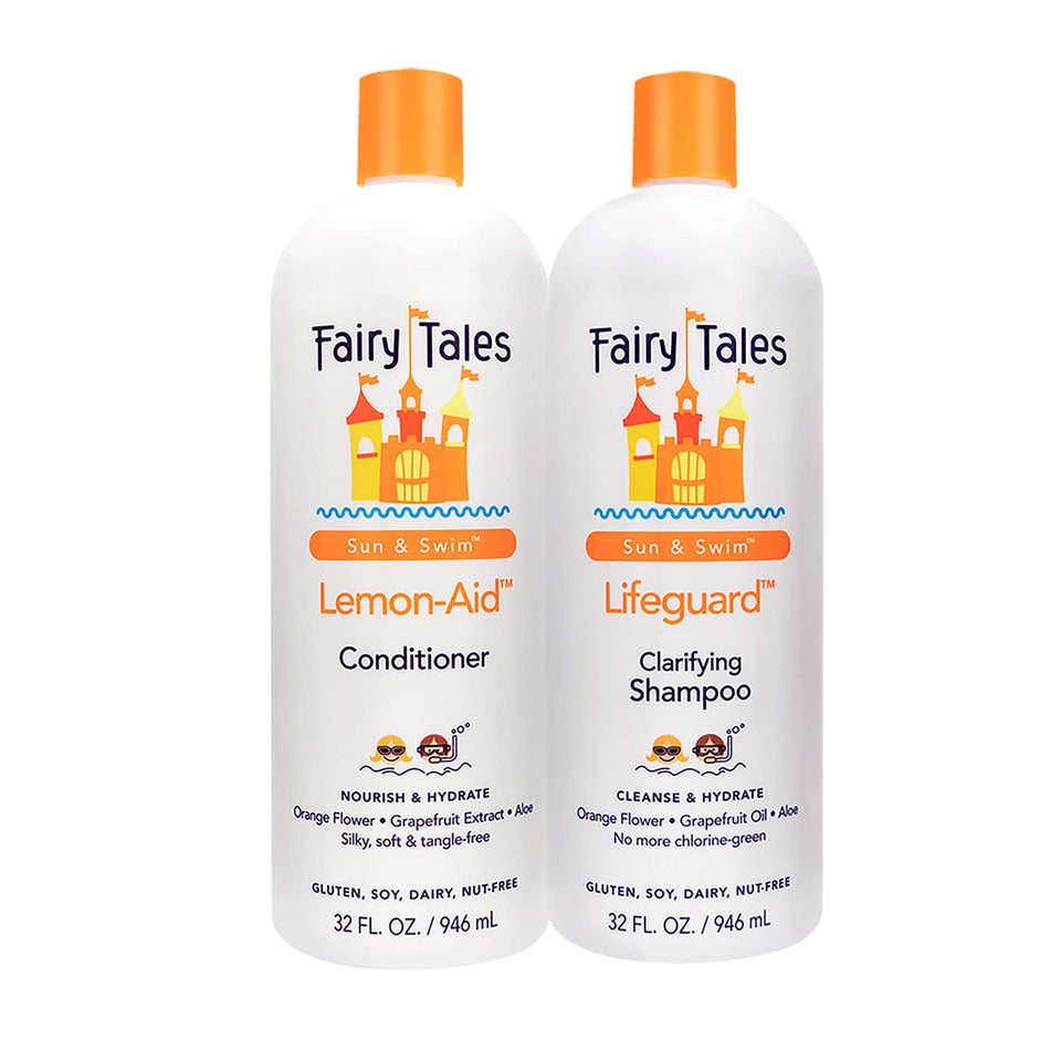 Fairy Tales front packaging showing both 32oz bottles and benefits