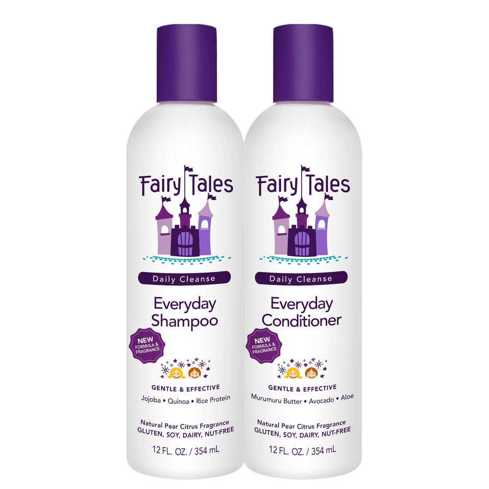 Fairy Tales front packaging showing gentle shampoo and conditioner benefits