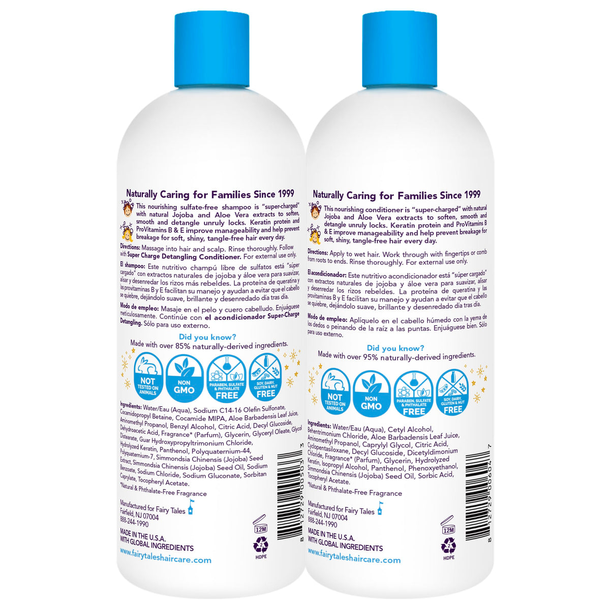 Fairy Tales label close-up highlighting clean ingredient claims