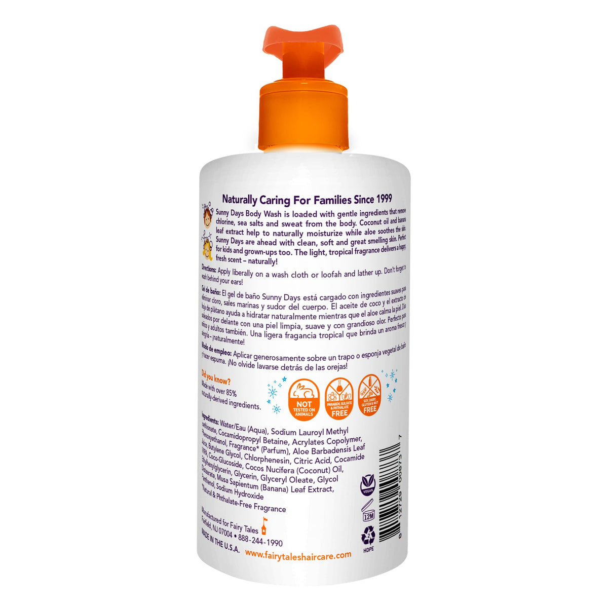 Fairy Tales pump action dispensing wash for quick post-swim use