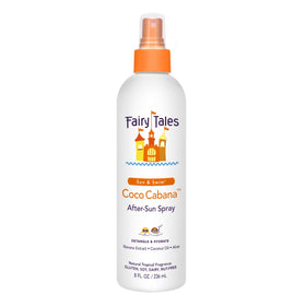 Fairy Tales front packaging showing bottle and tropical scent benefit