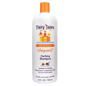 Fairy Tales front bottle view showing 32 oz swim shampoo benefits
