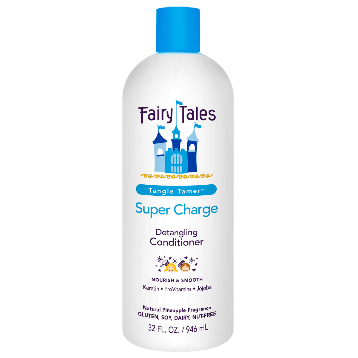 Fairy Tales front packaging showing 32 oz bottle and label for recognition and convenience