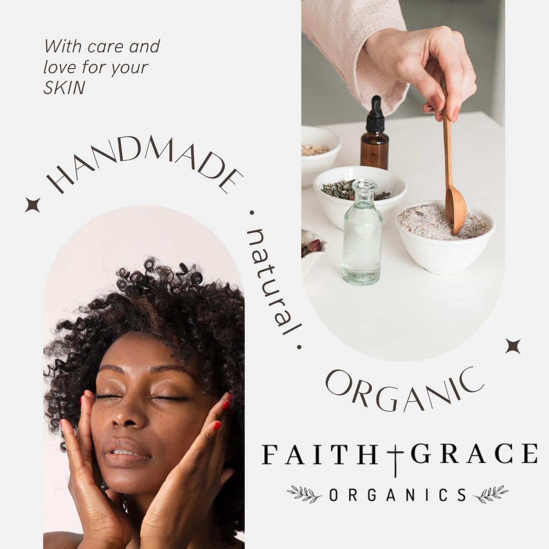 Faith and Grace Organics being applied to skin showing calming, hydrating benefit