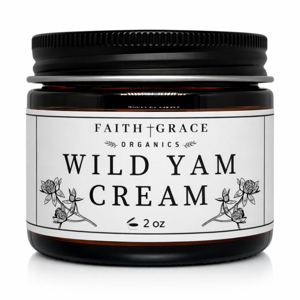 Faith and Grace Organics jar front label showing product and organic branding benefits