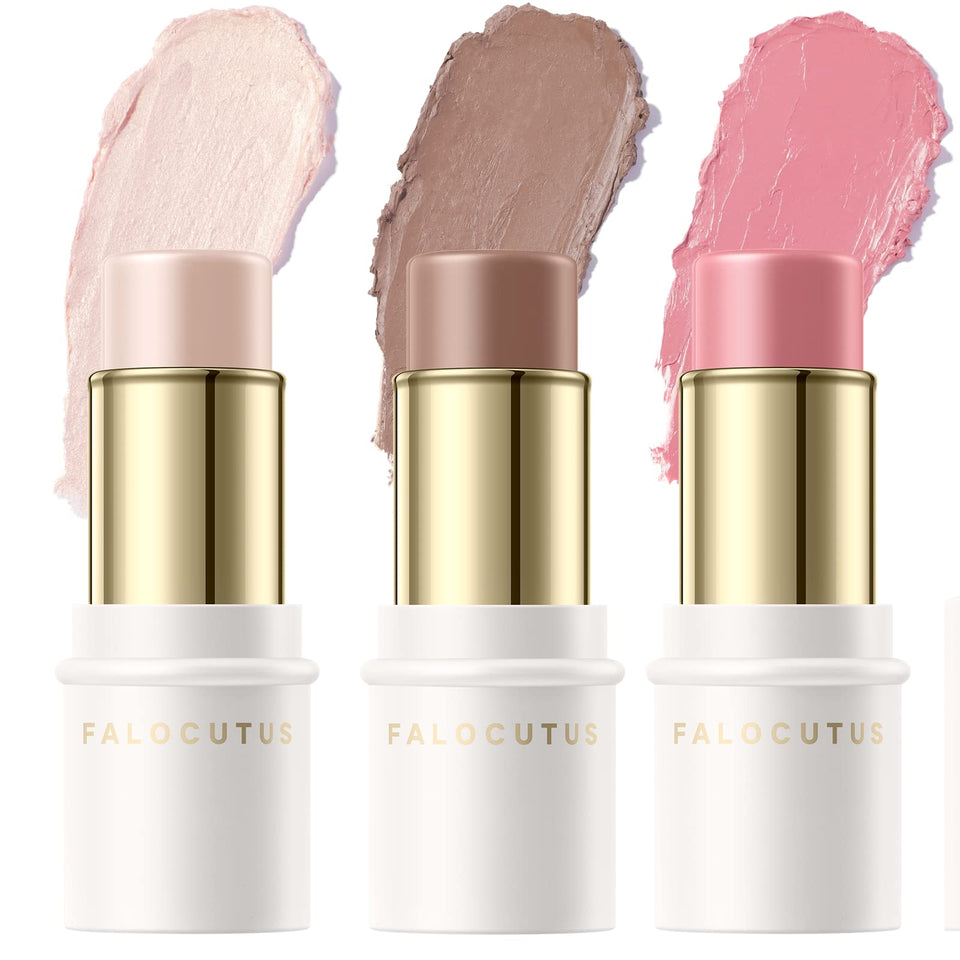 Falocutus front packaging showing the three-stick contour kit and easy portability