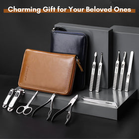 FAMILIFE leather case open with cloth divider, organizes tools and prevents rubbing