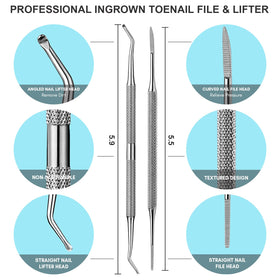 FAMILIFE close-up of the ingrown toenail lifter spoon end for precise debris removal
