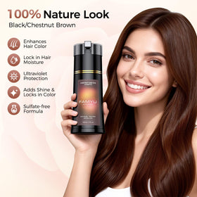 Famyu shampoo cream texture closeup showing rich lather and conditioning feel