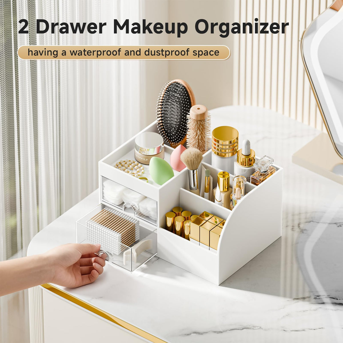 fanado drawer open displaying palettes and skincare safely stored from dust