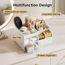 fanado top tray and compartments filled with brushes and products for quick access
