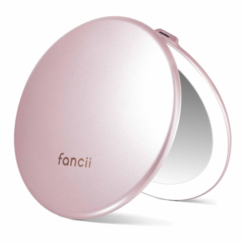 Fancii Taylor front view in rose gold showing full 5 inch mirror benefit portability