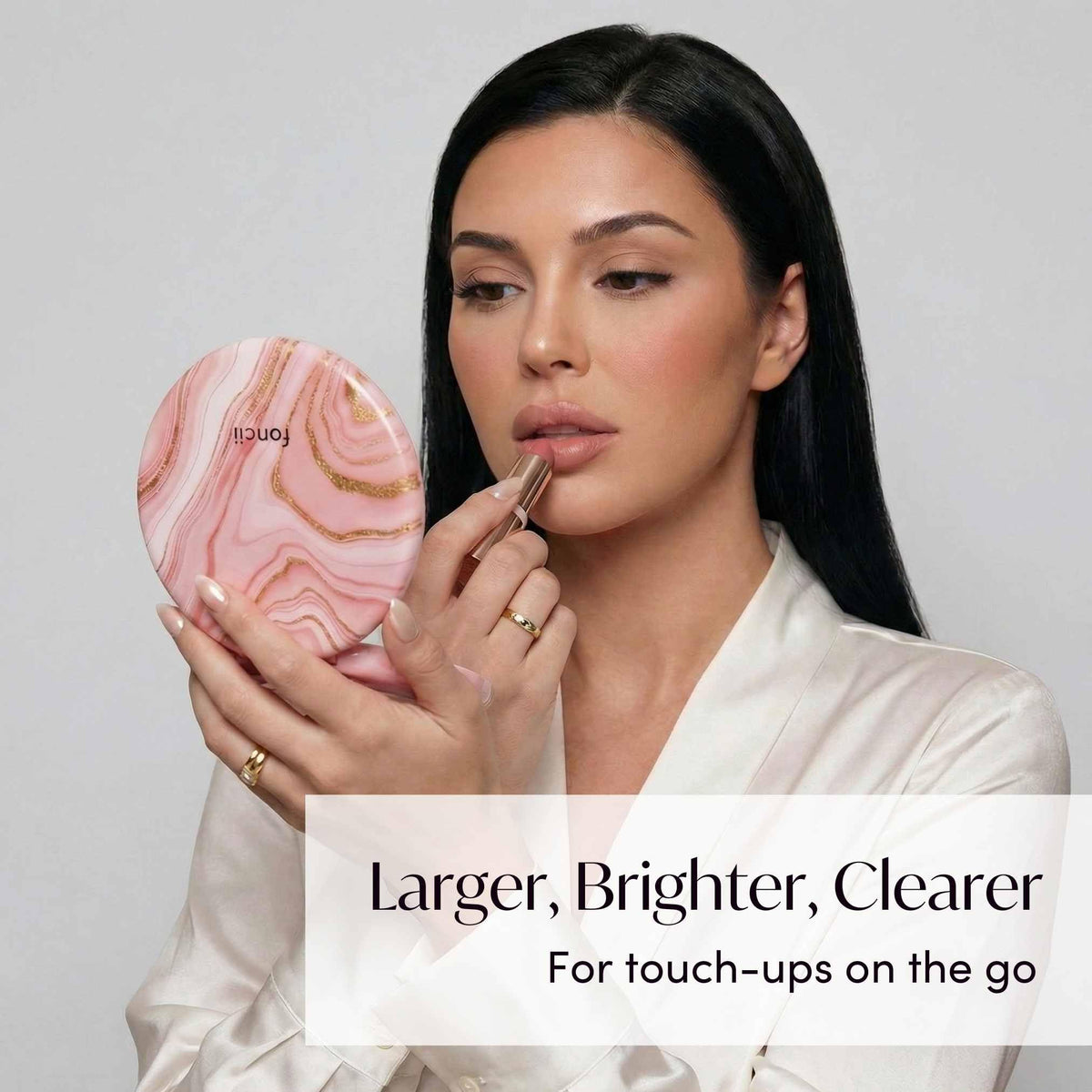 Fancii Taylor opened showing both 1x and 10x mirrors for precise makeup benefit accuracy