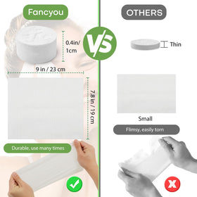 fancyou expanded towel laid flat showing soft texture and full 9 x 7.8 inch size