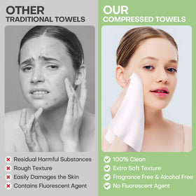 fancyou towel held in hand to illustrate scale and easy single-use handling