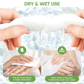 fancyou towel wiping makeup from face showing gentle, disposable cleansing