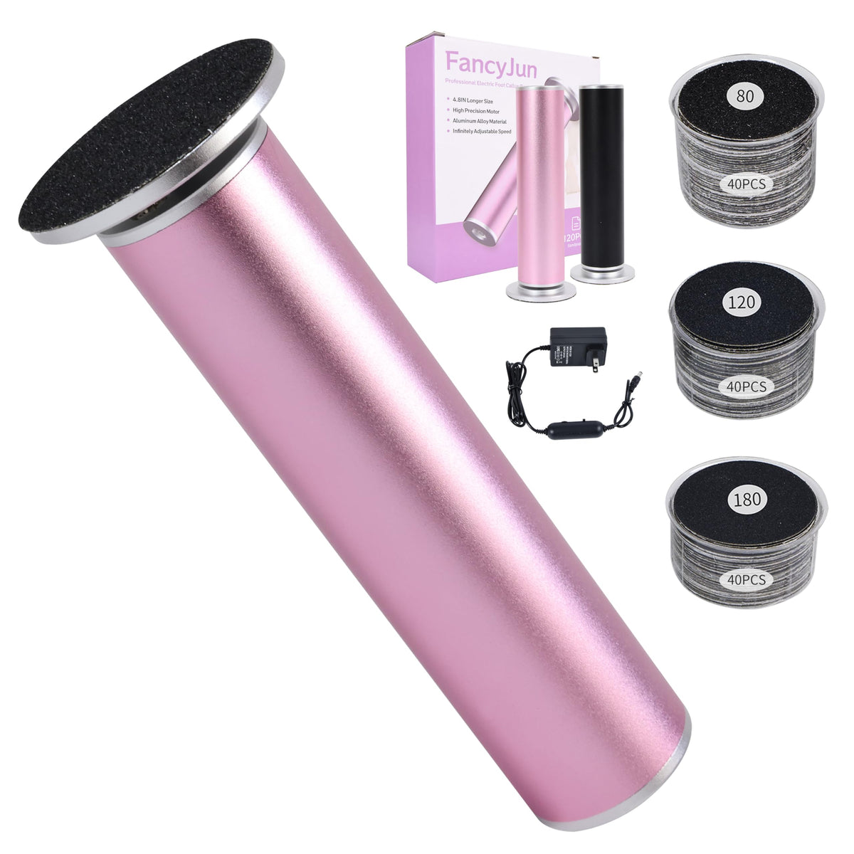 FancyJun front view of purple callus remover showing controls and head, providing ease of use