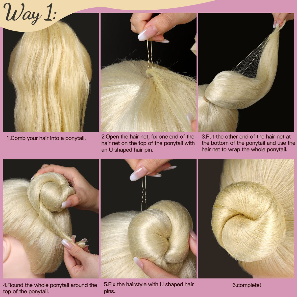 Fandamei ballerina wearing a tidy bun with net and pins for professional stage stability