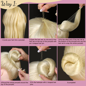 Fandamei ballerina wearing a tidy bun with net and pins for professional stage stability