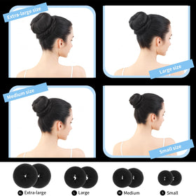 Fandamei array of 40 bobby pins and 5 black elastics showing ample supplies for secure buns