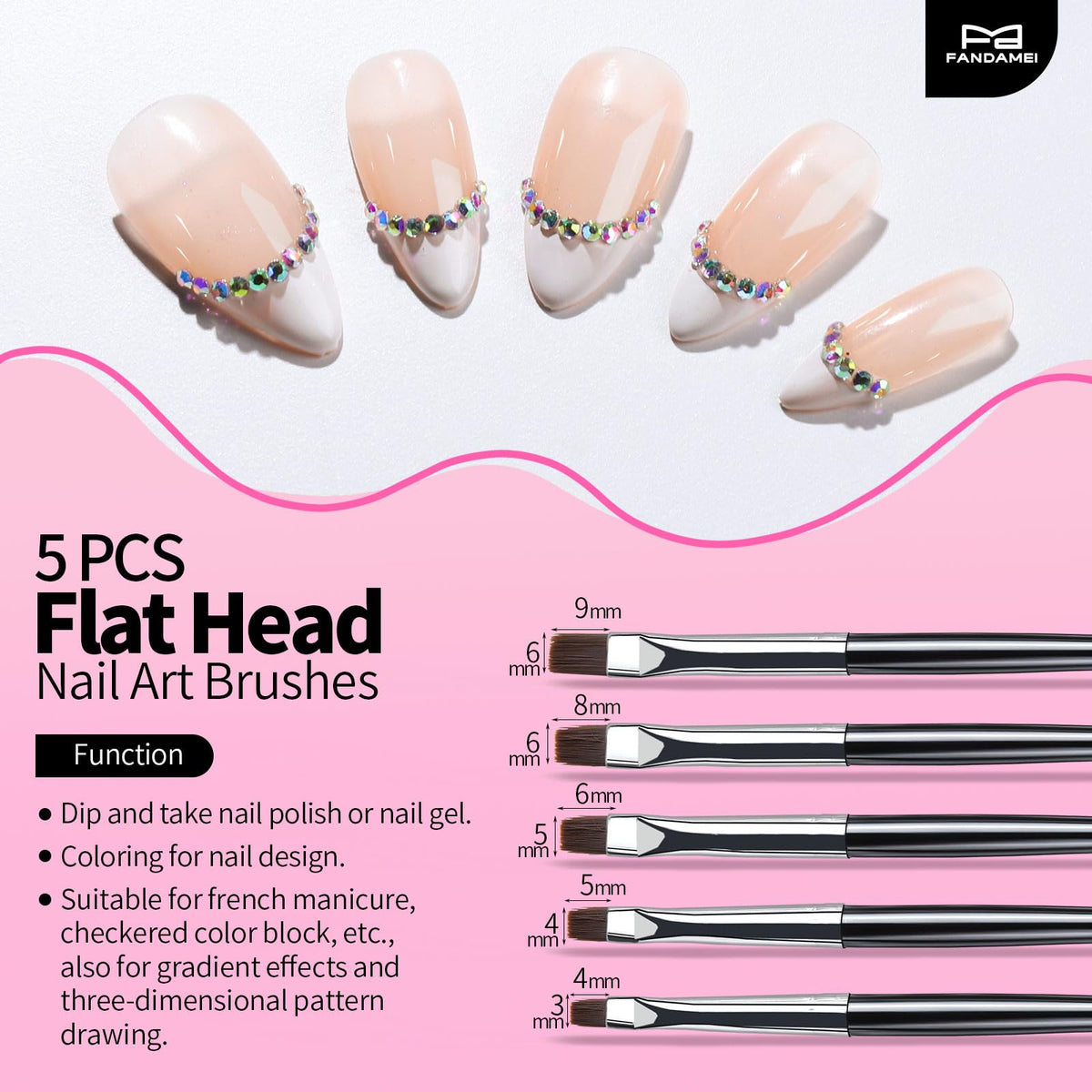 Fandamei acrylic handles close-up for comfortable steady grip