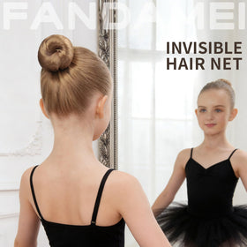 Fandamei bun in use on child performing ballet, comfortable long-wear