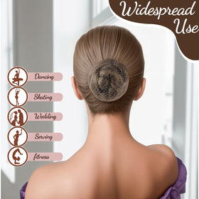 Fandamei bun in use on dancer showing secure, invisible finish