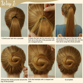 Fandamei bun in use on dancer demonstrating secure, tidy performance hold