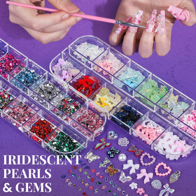 Fandamei boxes of 3D charms and rhinestones adding dimensional sparkle