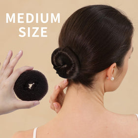 Fandamei child wearing ballet bun made quickly for rehearsals