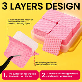 Fandamei soak-off clips and lint-free wipes detail for tidy removals