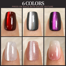 Fandamei close-up fine diamond shine texture on nails, adds subtle sparkle and polish