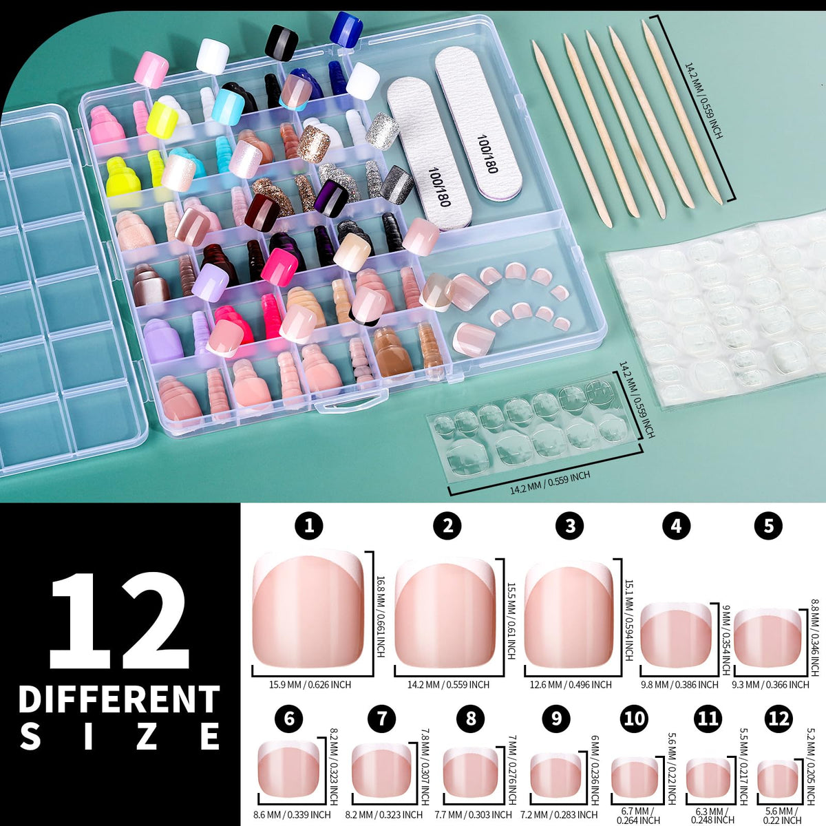 FANDAMEI close-up of French tip toe nails highlighting precise lines and elegant finish