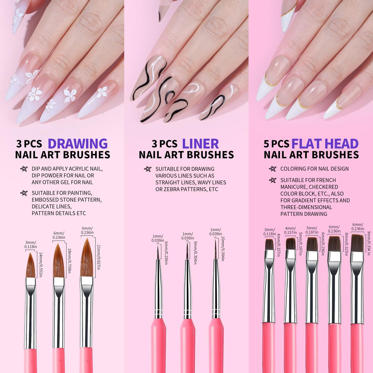 Fandamei dotting tools close-up with varied tips for consistent nail dots