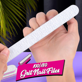 Fandamei detailed view of 100/180 emery nail file demonstrating sturdy grit