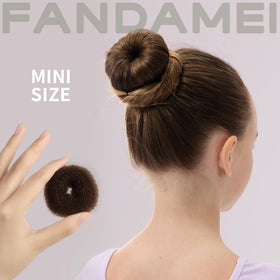 Fandamei close-up of fine nylon bun net, discreet hold without discomfort