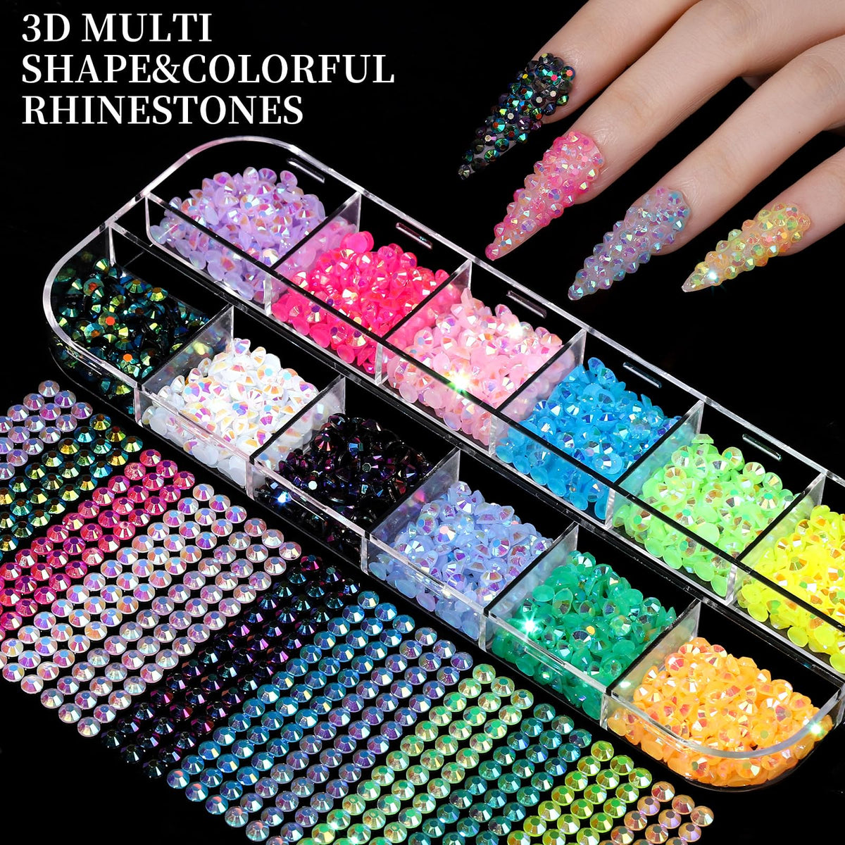 Fandamei flatback rhinestones detail highlighting AB shimmer and smooth edges for long wear