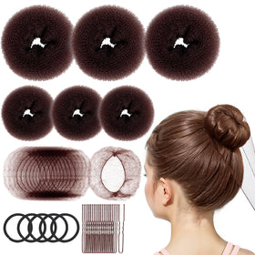 Fandamei front view of brown kids bun maker kit, convenient styling on the go